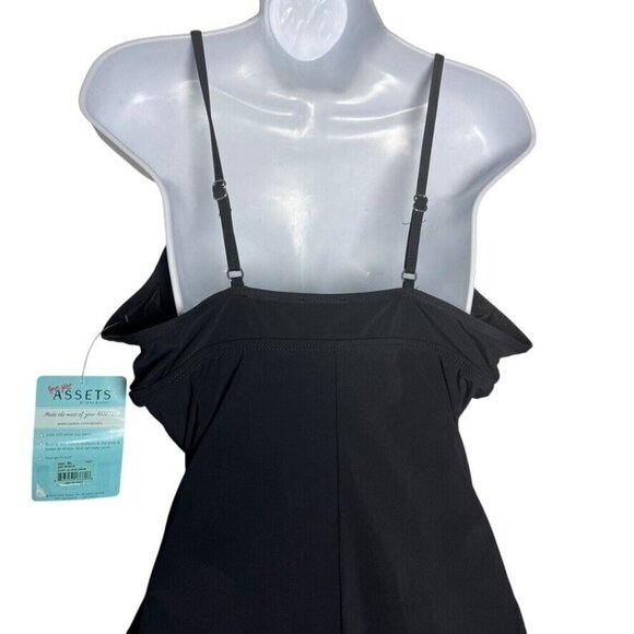 Spanx Love Your Assets Black One Piece SwimSuit Ruched Underwire Push Up size XL - Picture 3 of 9